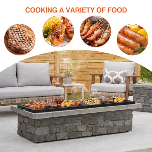 Foldable Rectangular Heavy‑Duty Steel Fire Pit Cooking Grate (44 inch)