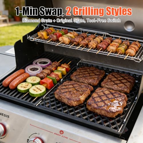 7670 Dual Sided Sear Grate for Weber Genesis 300 2022 SX (16" x 16", 1 Pack)