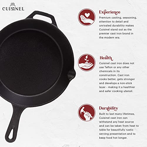 Cast Iron Skillet Set (12"+10"+8")
