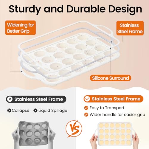 Silicone Mini Muffin Pan With Metal Reinforced Frame (Mini: 24 Cups×1pack)