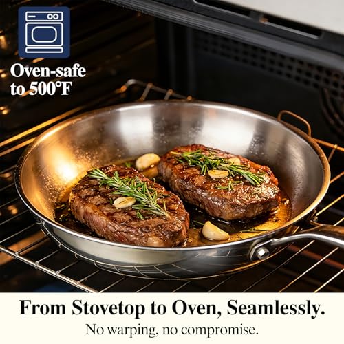 Stainless Steel Frying Pan Set with Lid (8 10 12 Inch with lid)