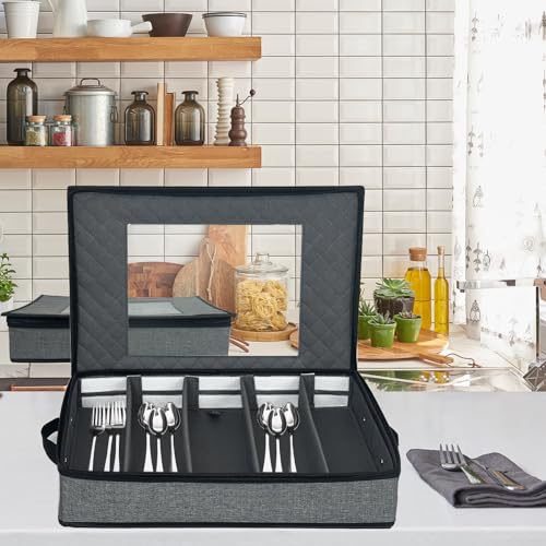 Silverware & Flatware Storage Organizer with Lid (Flatware Utensil Storage)