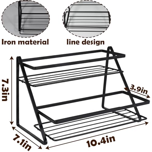 2 Tier Coffee Syrup Rack Organizer 6 Bottle Capacity