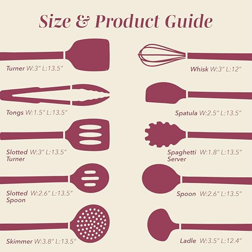 Silicone Cooking Utensils (Rose / 10 Pieces)