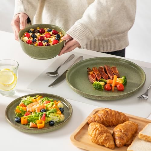 Plates and Bowls Sets (Mossy Green / 24 Pcs (Service for 8))