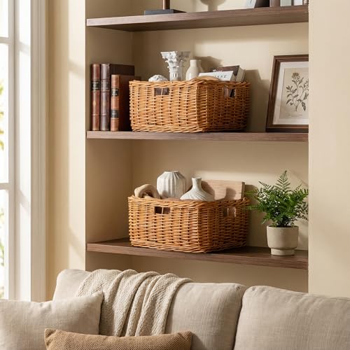 Pantry Baskets (Willow(Light Brown) / 16½"L x 13"W x 7½"H)