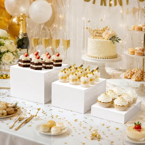 6 Pack White Buffet Food Risers