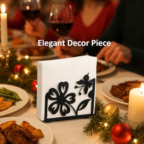 Butterfly Flower Napkin Holder for Table (2 Count)