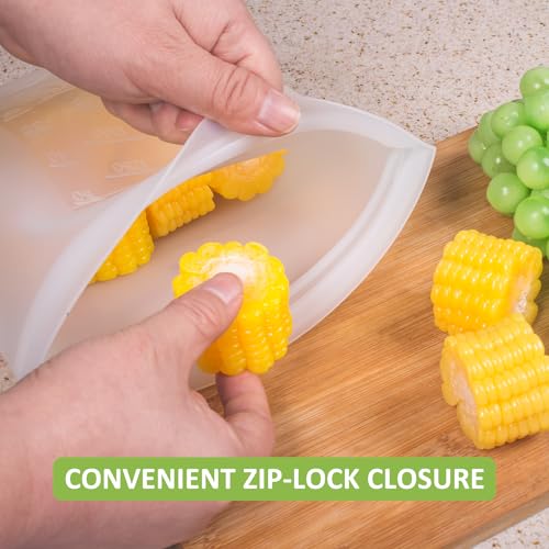 Large Reusable Food Bags 4 Pack (Translucent | Medium | 4 Pack)