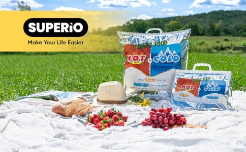 Hot and Cold Insulated Bags for Food Delivery (Medium (Meal and Grocery Size))
