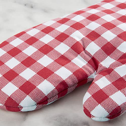 Gingham Oven Mitt 2 (Passion Red / 7"x13")