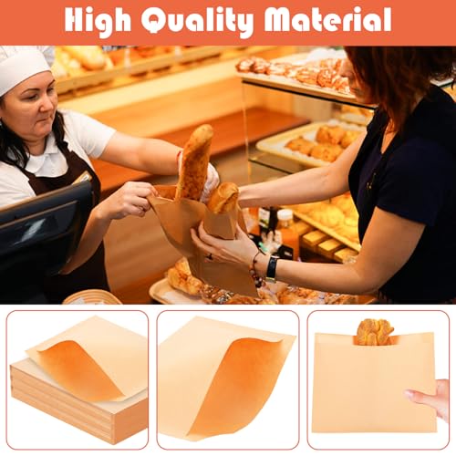 600 Pack Wax Paper Sandwich Bags 8x10 inch Wax Paper Bags (Kraft-600PCS / 8x10 inch)