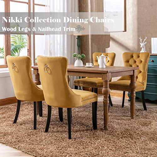 Gold Velvet Dining Chairs Set of 4 (Glod)