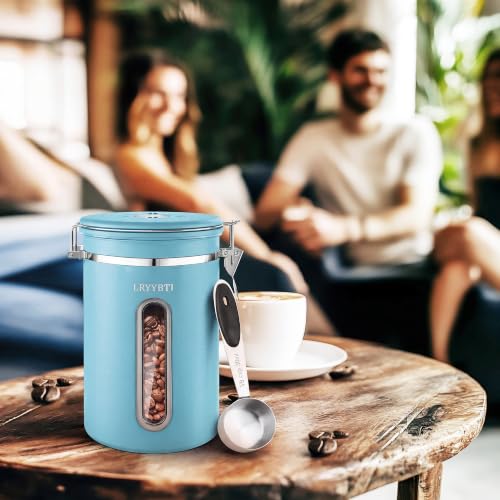 22 OZ Airtight Coffee Canister Stainless Steel (Blue / 22 oz)