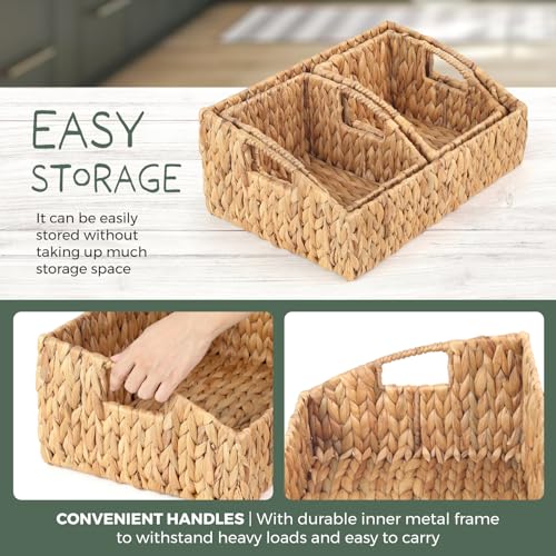 Set of 3 Handwoven Storage Baskets (Light Brown)
