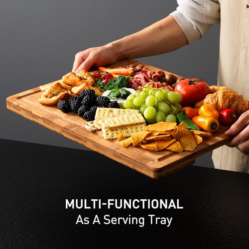 Extra Large Bamboo Wooden Cutting Board Wood Cutting Boards for Kitchen (20*15in)