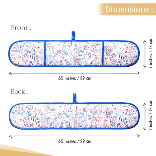 Double Oven Mitts 100% Cotton Double Oven Glove (083 - Indian Floral / 7" x 35" (Double Oven Mitt))
