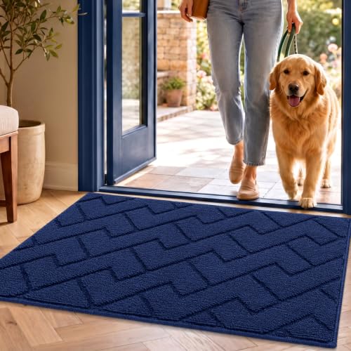 Indoor Door Mat (Navy Blue / 32" x 20" (Rectangular))