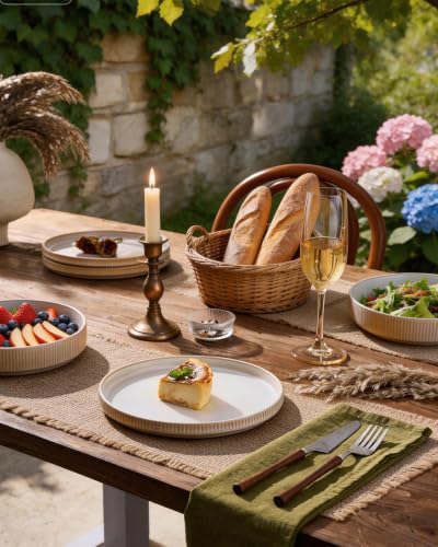 Stoneware Dinnerware Sets for 4 (Cappuccino White)