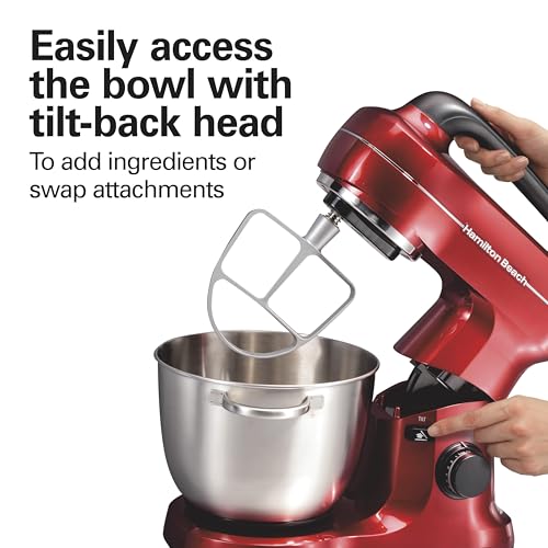 4 Qt Electric Stand Mixer With 7 Speeds (Red / 4 Quarts)