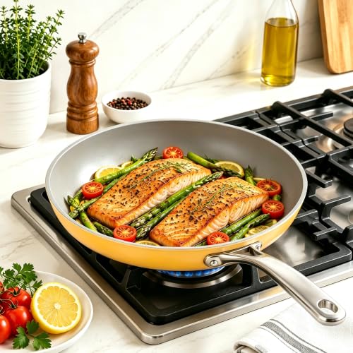 7 Piece Ceramic Cookware Set (Yellow / 7pc set)