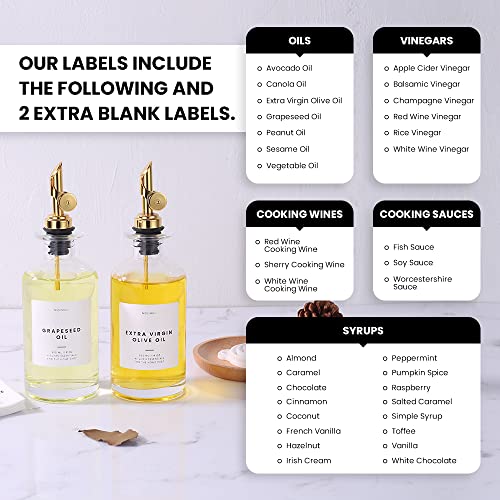Oil and Vinegar Dispenser with Metal Pour Spout (350ml, Set of 2 Bottles / Silver)