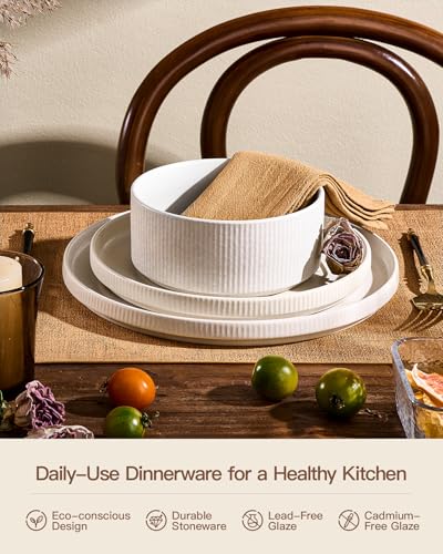 Ceramic Dinnerware Sets for 4 (Matte White)