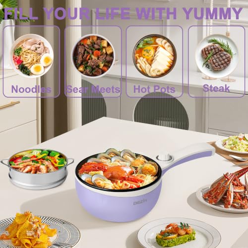 Hot Pot Electric with Steamer (1.5 L (With Steamer) / Purple 2)