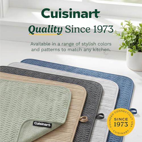 Cuisinart Dish Drying Mat for Kitchen Counter (Geostripe Sage)