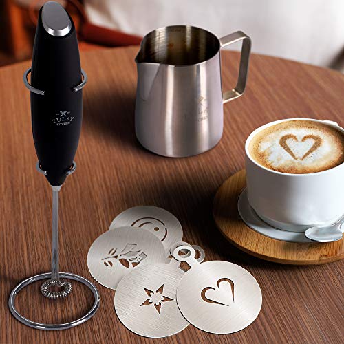 Zulay Premium Gift Milk Frother Set (Heritage Black / Gift Box Frother)