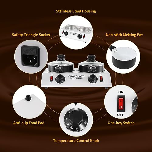 Chocolate Melting Pot Electric Chocolate Melter Warmer Dual (Double Pots)