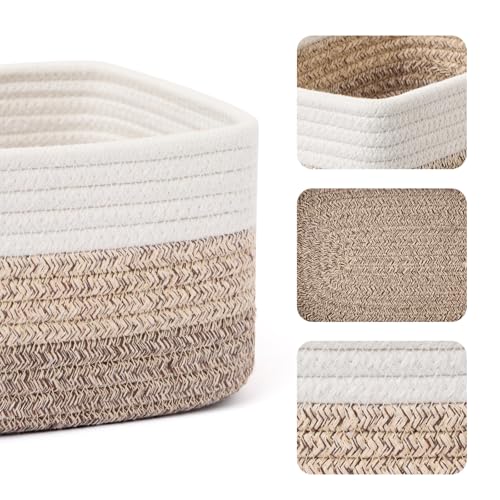 Small Storage Baskets for Organizing (4pcs-L11.5xW7.5xH4.7" / Gradient Brown)