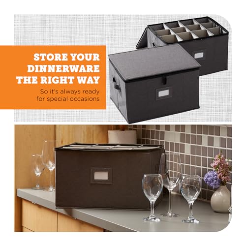 Wine Glass Storage Cases (Gray / 2 Pack Set Wine Glass Storage)