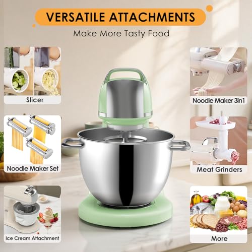 8.4QT Commercial Stand Mixer 800W with Aluminum Die Casting Meets the Standard of NSF (Pistachio 8.4QT)