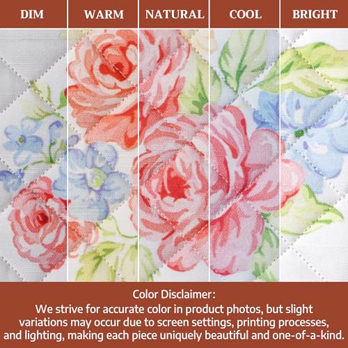 Pot Holders 100% Cotton Potholders (006 - Vintage Floral / 8" x 8" (Pot Holder Pack of 2))