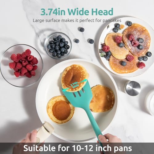Silicone Turner Slotted Spatula (Aqua Sky / 13.6")