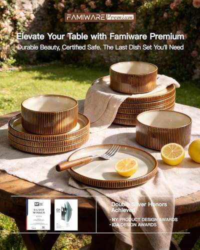 Dinnerware Set for 6 (Cream Brown)