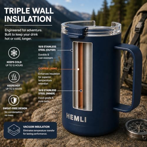 16 oz Pour Over Camp Coffee Maker Set (Blue)