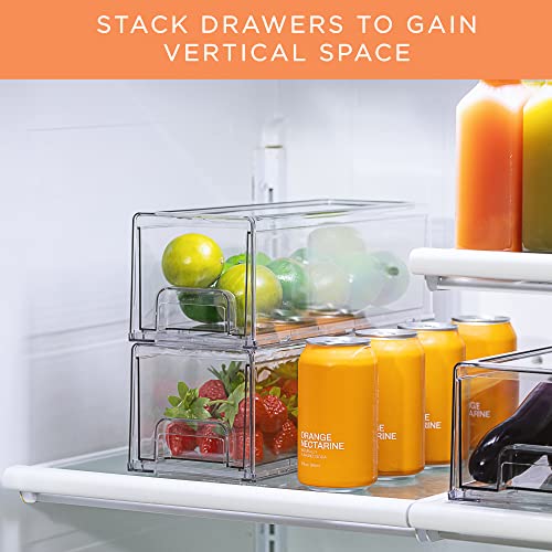 Clear Storage Drawers for Refrigerator & Pantry (2 Pack)