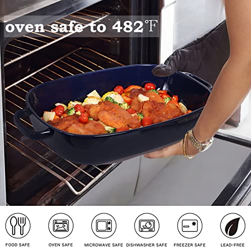 6 Quart Large Rectangular Baking Dish (6 quart Blue)