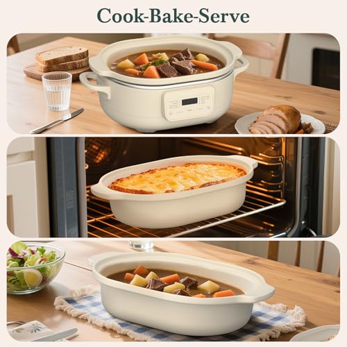 MAGNIFIQUE 4 Quart Programmable Casserole Slow Cooker (4 Quarts / Oatmeal)