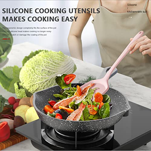 Silicone Cooking Utensils Set (Pink)