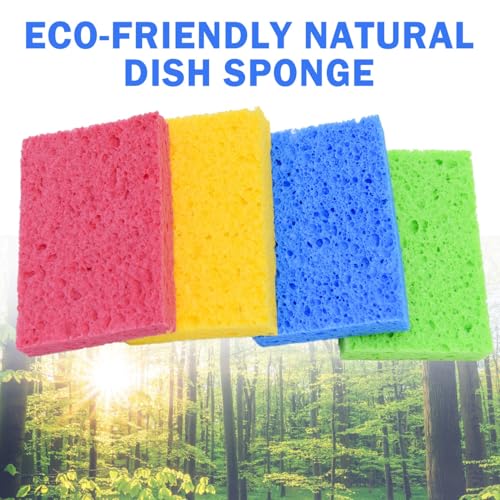 72 Pack Sponges Kitchen Natural Compressed Cellulose Sponges Bulk Non Scratch for Household Cookware Bathroom Cars Soft Super Absorbent Reusable