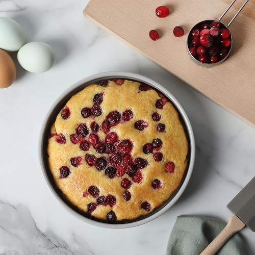 Gallen 8 Inch Round Nonstick Carbon Steel Cake and Bake Pan (Cool Gray)