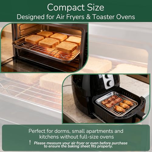 18 0 Stainless Steel Baking Sheet with Cooling Rack (12.40 × 9.65 × 1 inch)