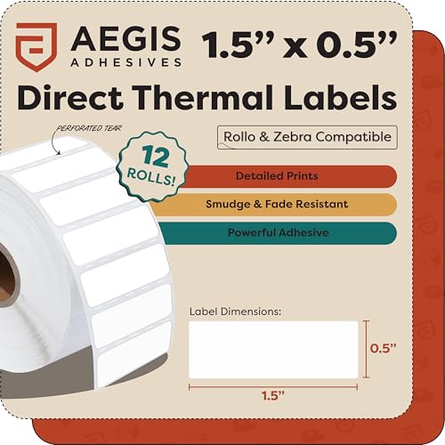 1.5" X 0.5" Direct Thermal Labels