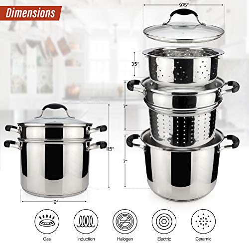 7 Quart 18 10 Stainless Steel 4 Piece Pasta Pot Set