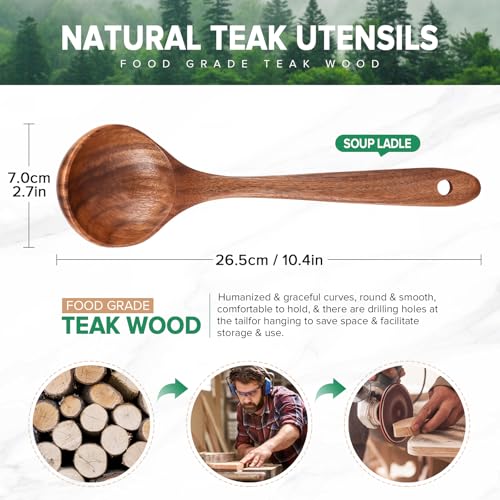 Wooden Soup Ladle Spoons for Cooking Serving