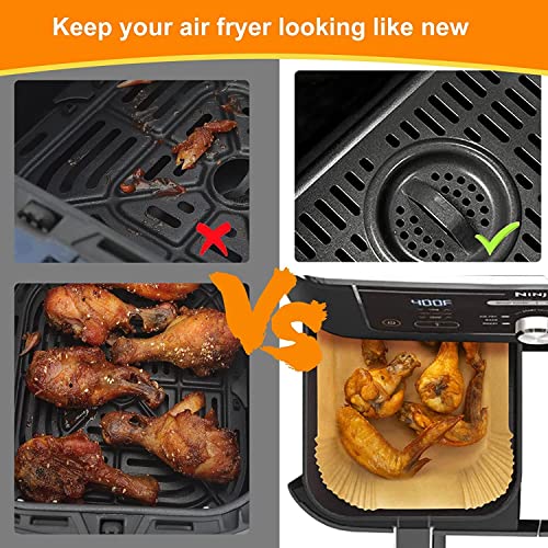 Air Fryer Paper Liners for Dual Zone Airfryer (100 Count)