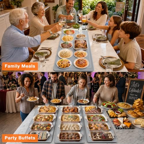 Extra Long Warming Mat for Food (XXX Large Size: 43"x15" / Gray)
